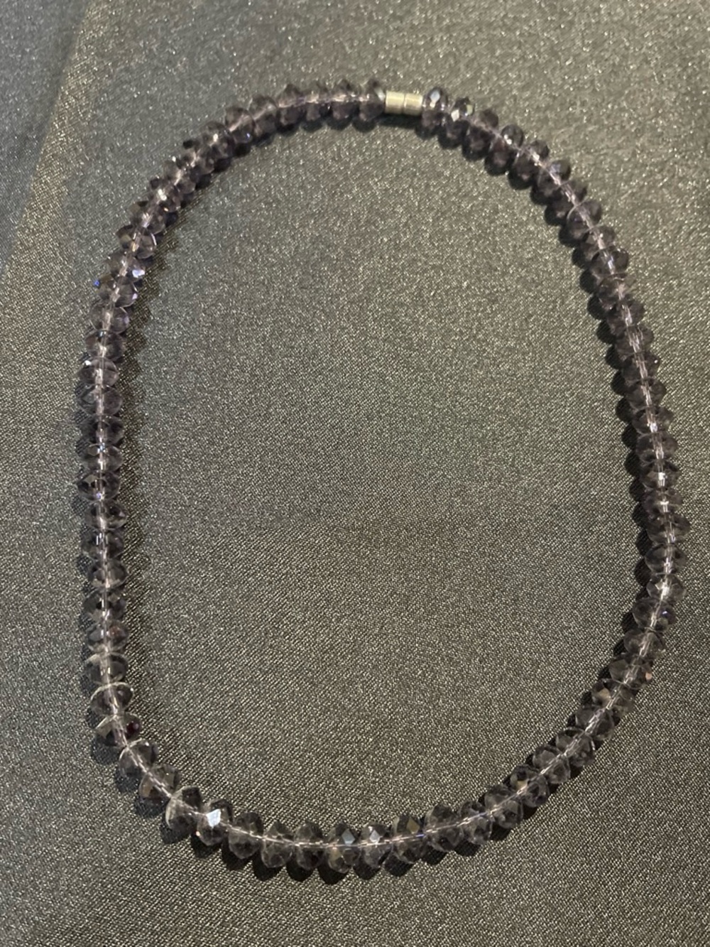 Faceted Purple Crystal Bead Necklace - Elegant Women's Jewelry